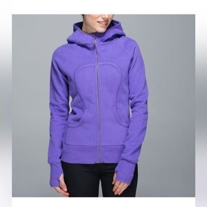 RARE- Lululemon Chakra Lotus Scuba-Sz 12- Embroidered Lotus🪷 on Hood- Purp- SE